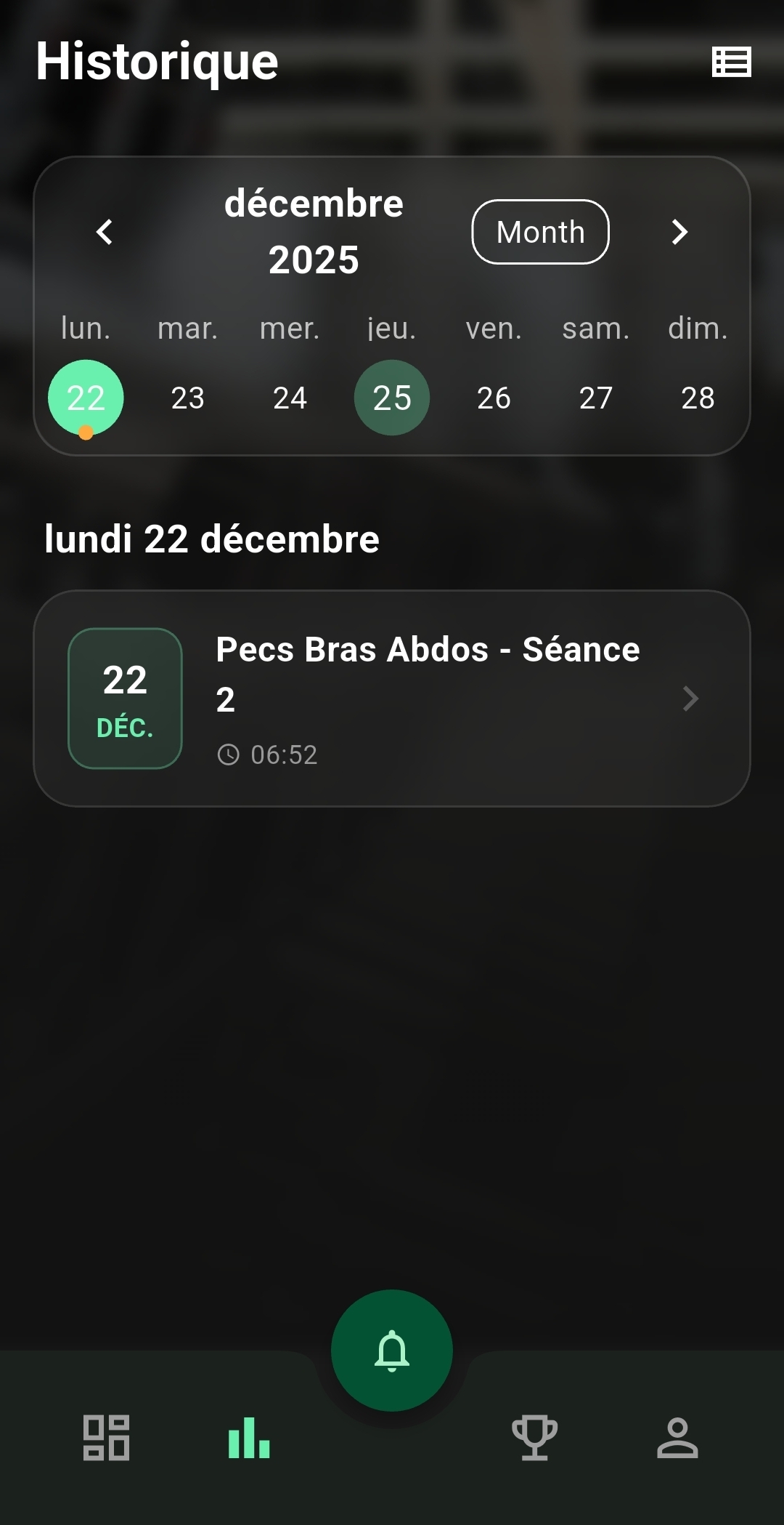 Historique — calendrier